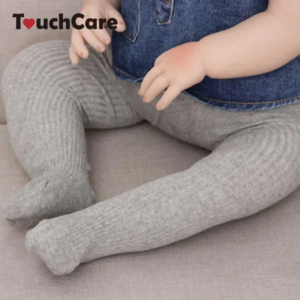 Touchcare новорожденных ребра трикотажные детские колготки для танцев младенческой штаны из хлопка с полипропиленом Хлопок Твердые