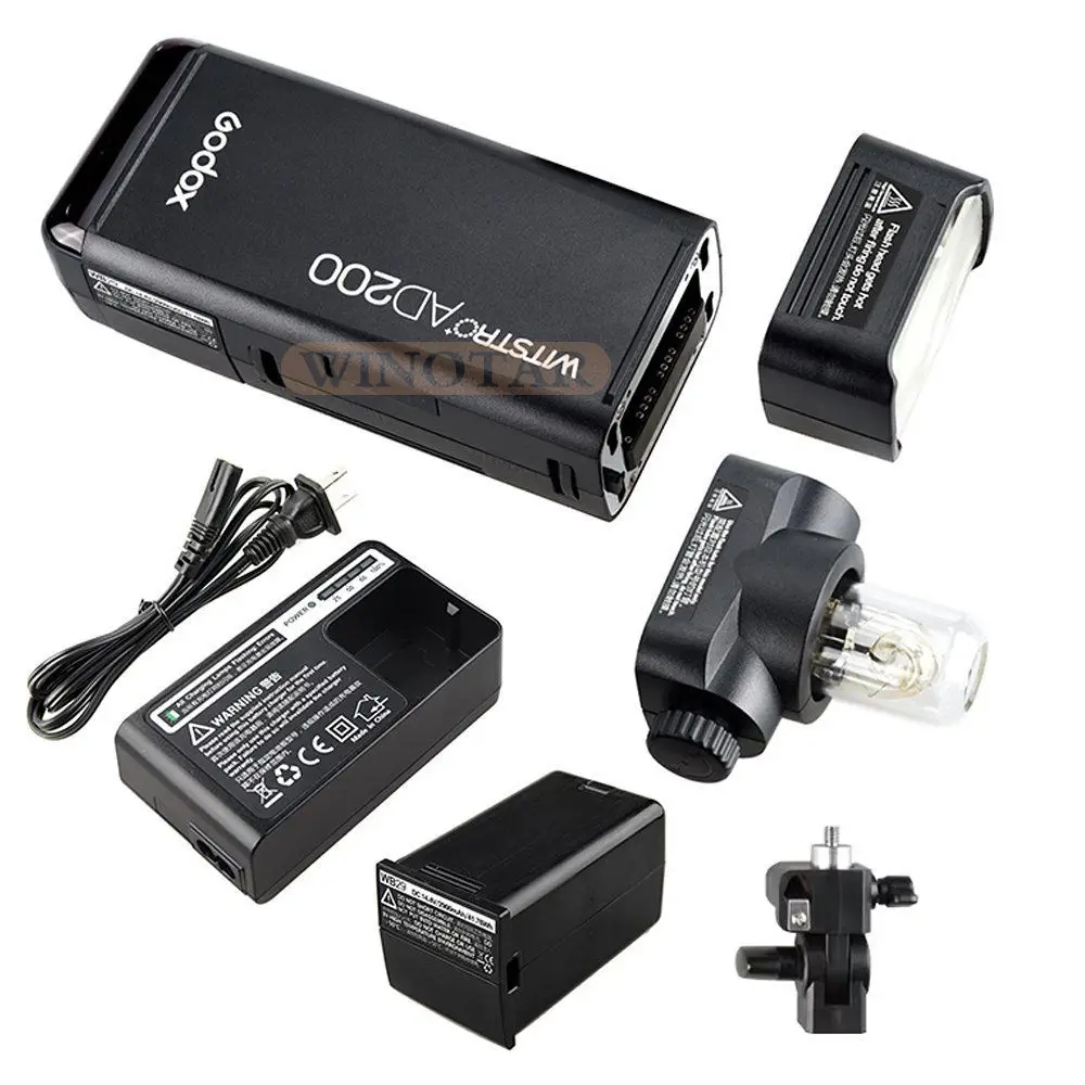 US $329.00 GODOX AD200 TTL 24G HSS 18000s Pocket Flash Light Double Head 200Ws With 2900mAh Lithium Battery Flashlight Flash