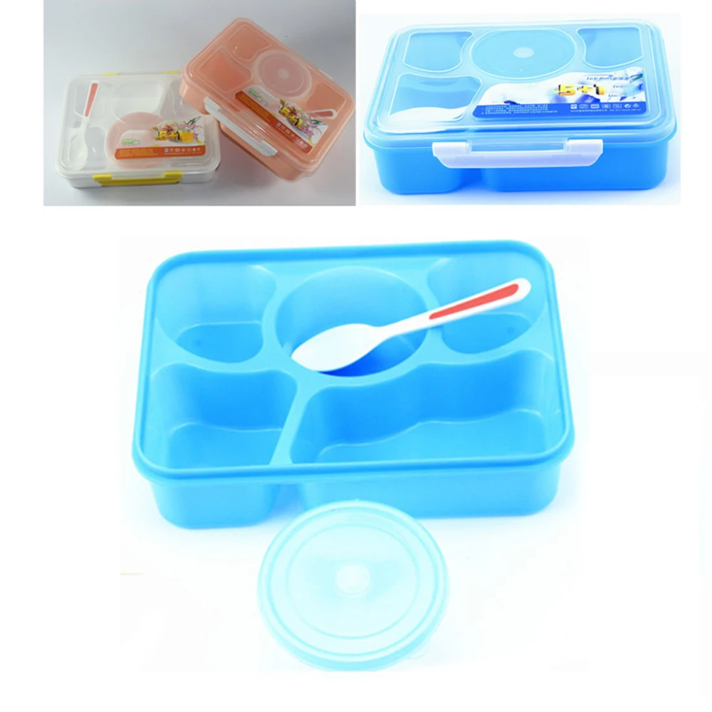 

Microwave Lunch Box Food Grade Plastic Dinnerware Food Storage Container Children School Office Portable Bento Box with Spoon