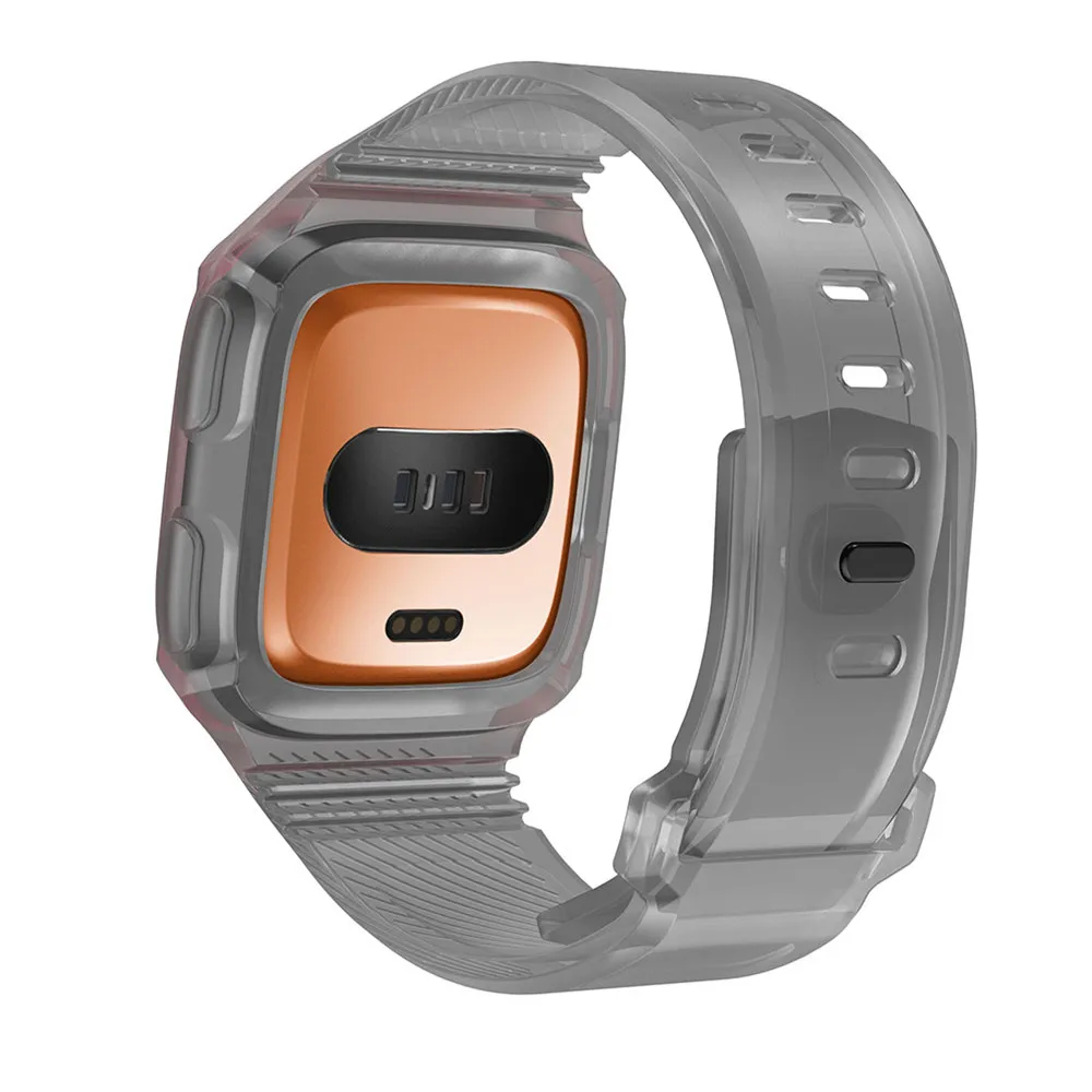 2в1 силикон для Fitbit Versa браслет ремешок на запястье с полным защитным чехлом крышка рамка часы ремешок для Fitbit Versa