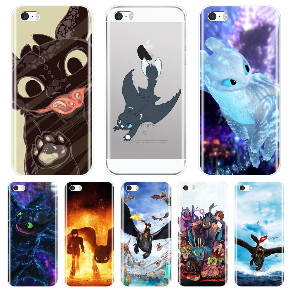 

Phone Case Silicone For iPhone 5 5C 5S SE 4 4S How To Train Your Dragon Toothless Anime Soft Back Cover For iPhone 4 5 S Case