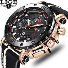 2019LIGE New Fashion Mens Watches Top Brand Luxury Big Dial Military Quartz Watch Leather Waterproof Sport Chronograph Watch Men 2019LIGE New Fashion Mens Watches Top Brand Luxury Big Dial Military Quartz Watch Leather Waterproof Sport Chronograph Watch Men