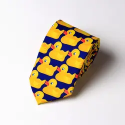 С модным принтом Милая желтая утка мультфильмы 8 см галстуки для мужчин corbatas hombre Рождество Галстук cravatte krawatte stropdas heren