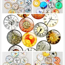 Будильник Мозаика Искусство разные цвета в произвольном порядке напечатанные стеклянные полукруглые кабошоны плитки, для фото Подвеска для изготовления ювелирных изделий