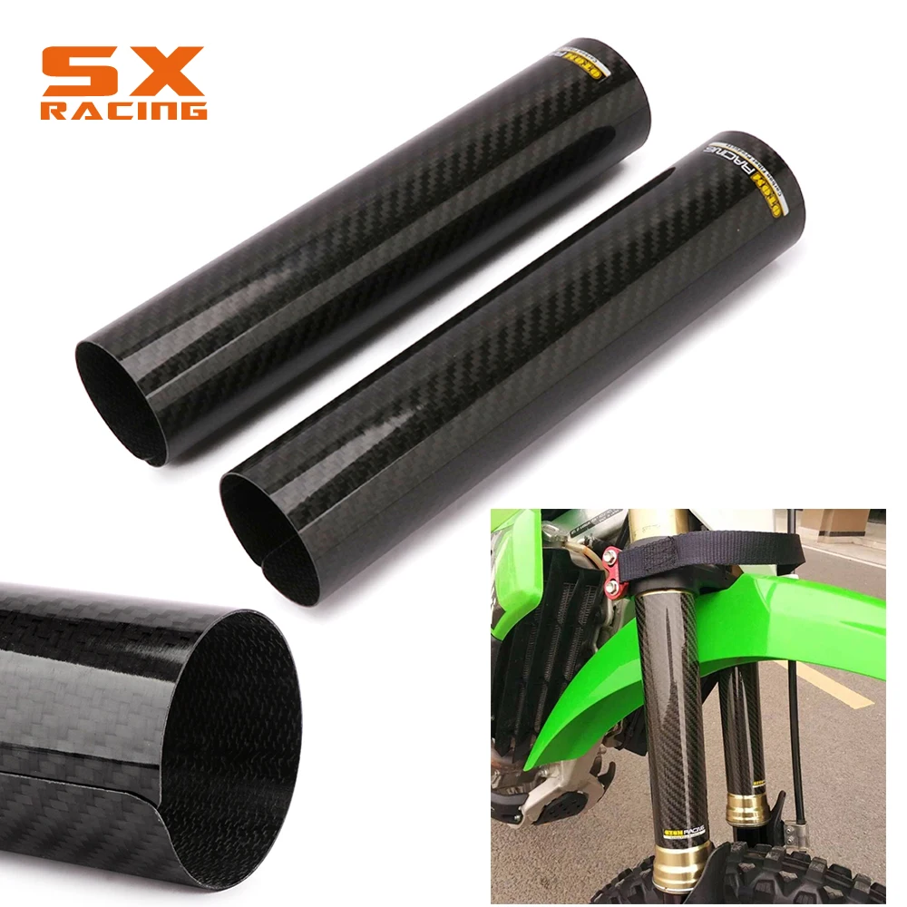 Motorcycle 240*52mm Adjustable Carbon Fiber Front Fork Shock Protection