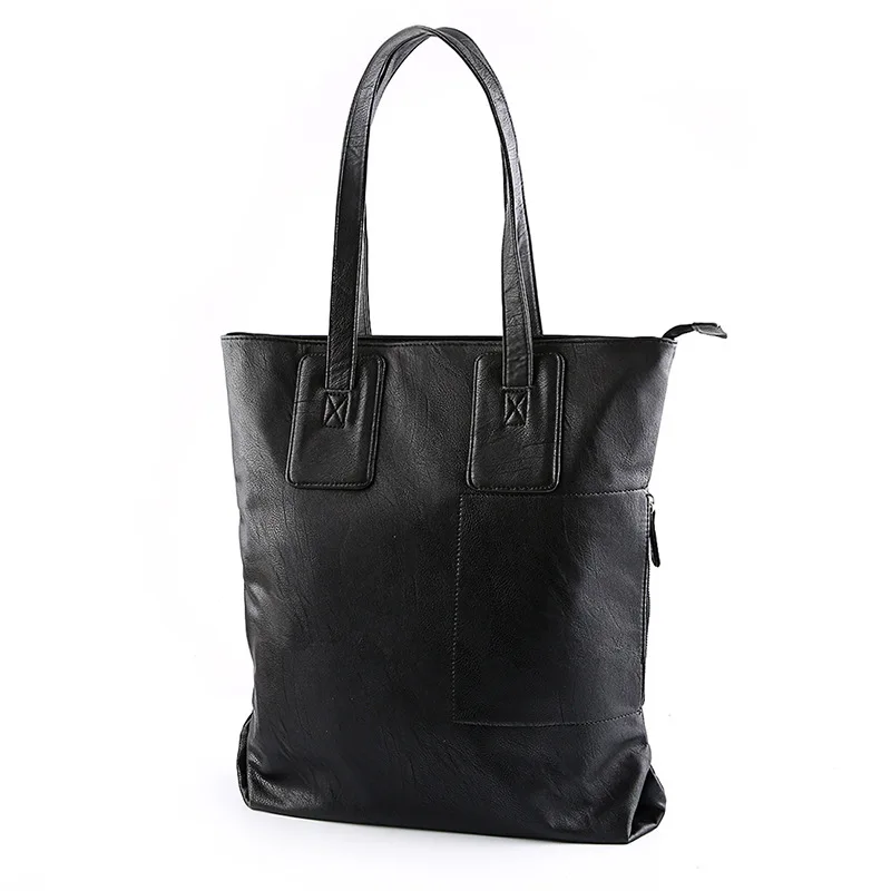 PU Leather shoulder bag black Men s Tote bag Casual business bag fashion handbag men purse