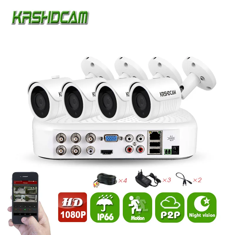 KRSHDCAM 4CH CCTV Системы 1080 P AHD 1080N DVR 4 шт. SONY 3000TVL Водонепроницаемый Открытый
