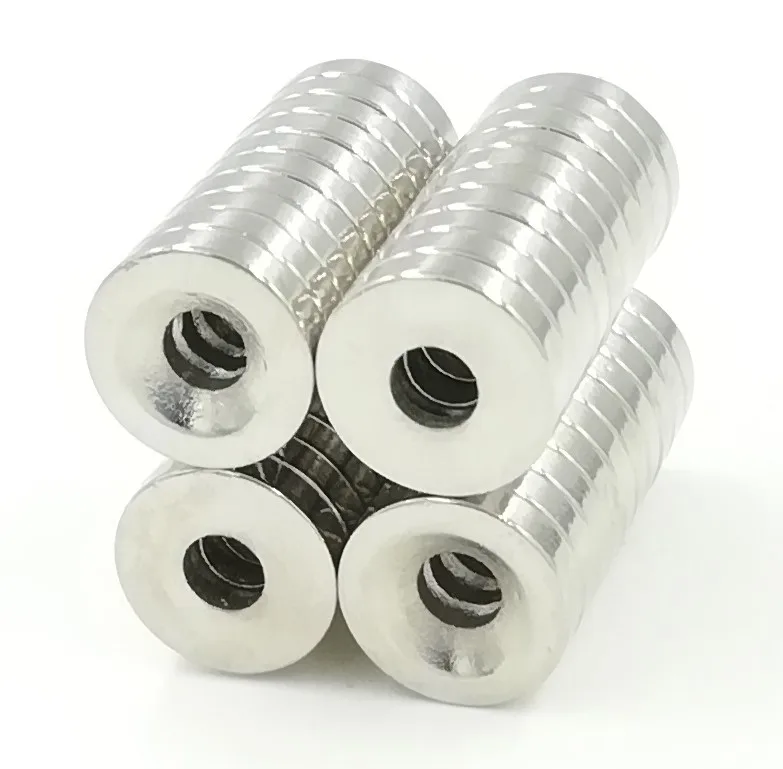 

100pcs 12x3 hole 4MM Ring Round Countersunk Neodymium Magnets With Hole NEW 12*3-4 12mm x 3mm