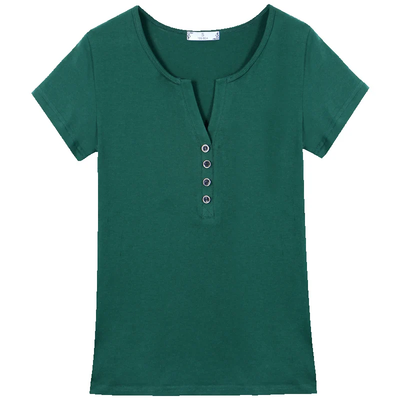 Green t shirt women tops o neck t shirts women t shirt cotton tee shirt
