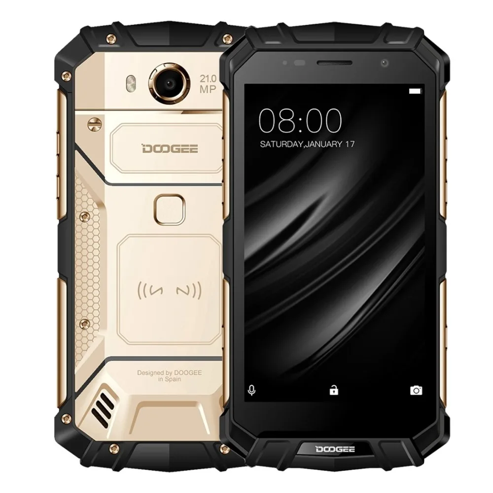 IP68 DOOGEE S60 Беспроводной Charge 5580 мАч 12V2A Quick Charge 5,2 ''FHD Helio P25 Восьмиядерный 6 ГБ 64 ГБ смартфон 21.0MP Камера NFC