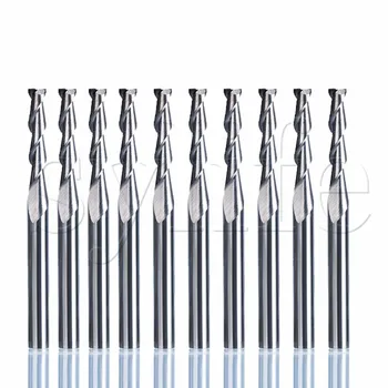 

1/8" Carbide 2.5*10mm Two Flute Cutter CNC Router Bits Set of 10 Silver