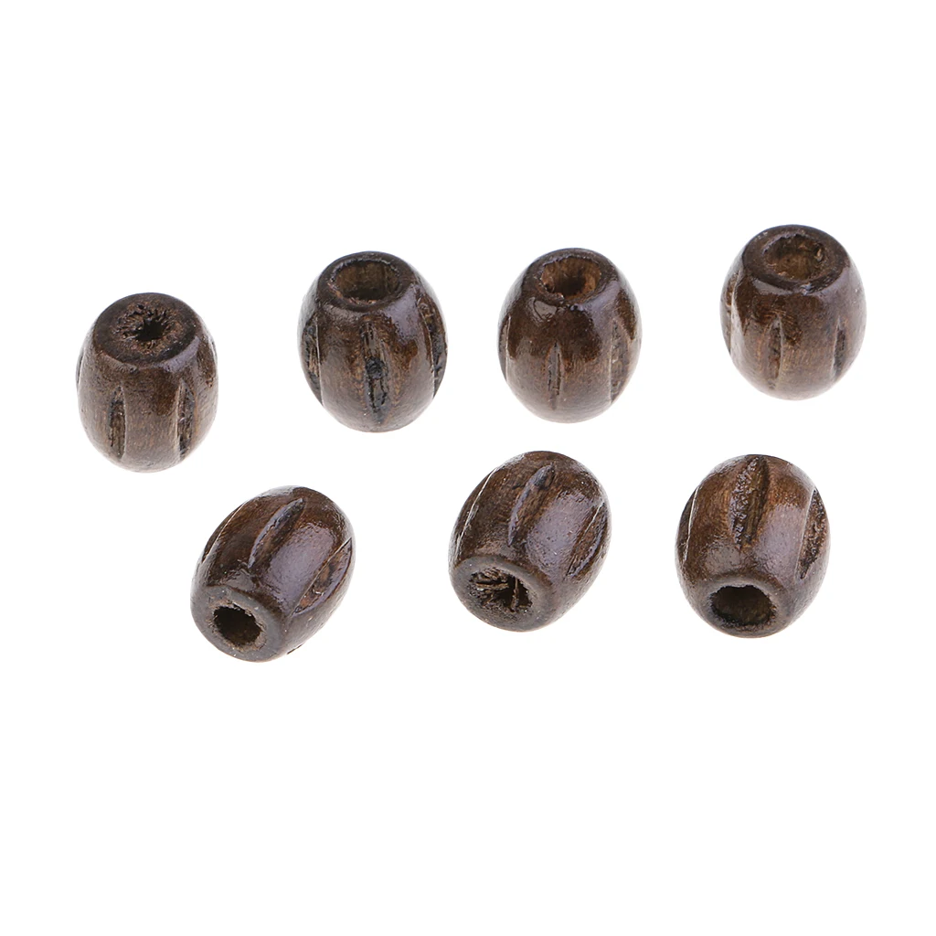 100pcs Wooden Beads for Lacing, 10x8mm Large Holes Jewellery Making Crafts Macrame Beads