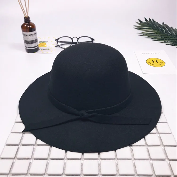 Новая английская ретро-шляпа для девочек, большая шляпа, пляжная шляпа с бантом, шляпа от солнца - Цвет: B