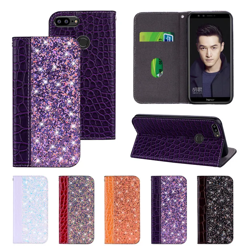 

Honor 9 Lite Case on for Fundas Huawei Honor9 Lite Cover for Huawei Honor 9Lite Flip Leather Bling Glitter Wallet Magnetic Cases