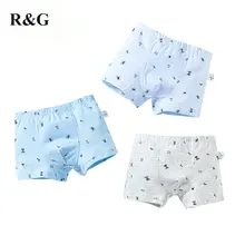 R& G/детские трусики 3 шт./партия, хлопковые трусики нижнее белье для мальчиков трусы-боксеры с рисунком для детей, детские трусики Новинка-307