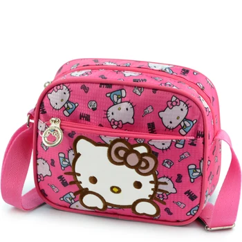

New Girls Cute Shoulder Bag Children Cartoon Hello Kitty Bowknot Oxford Handbag Girls Mini Handbag Kids Bag Women Crossbody Bags