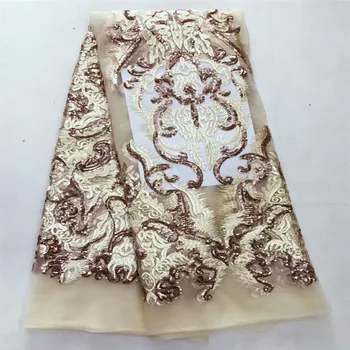 

Africa Lace For Evening Dress Hojilou White Sequins Fabric For Clothes African Swiss Lace Fabric with White Sequins