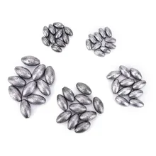 10 шт. в форме оливы, свинцовые грузила для рыбалки, грузила для скольжения, грузила, прессформы, вес 5 г/10 г/20 г/30 г/40 г