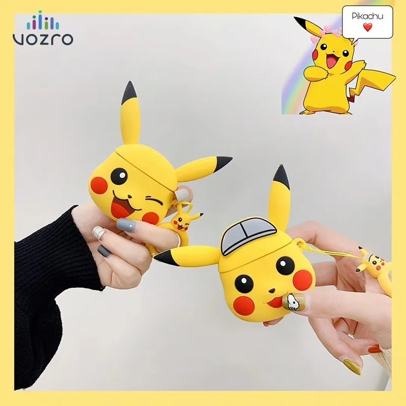 VOZRO Pokemon Pikachu Wireless Bluetooth Earphone Case For Apple Airpods Silicone Headphones Cases For Airpods2 Protective Cover