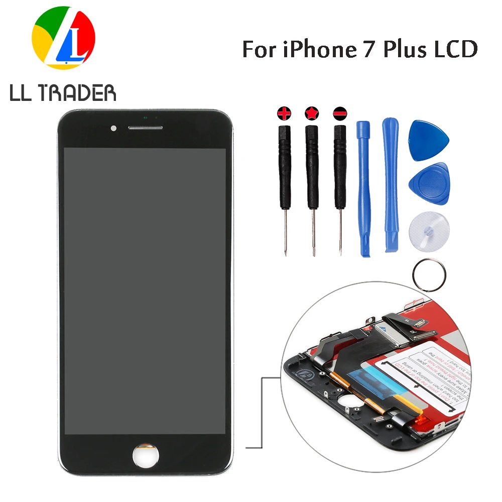 

LL TRADER No Dead Pixel 100% Tested Touch Display LCD for iPhone 7 Plus Screen Replacement Part Pantalla Digitizer Assembly+Tool