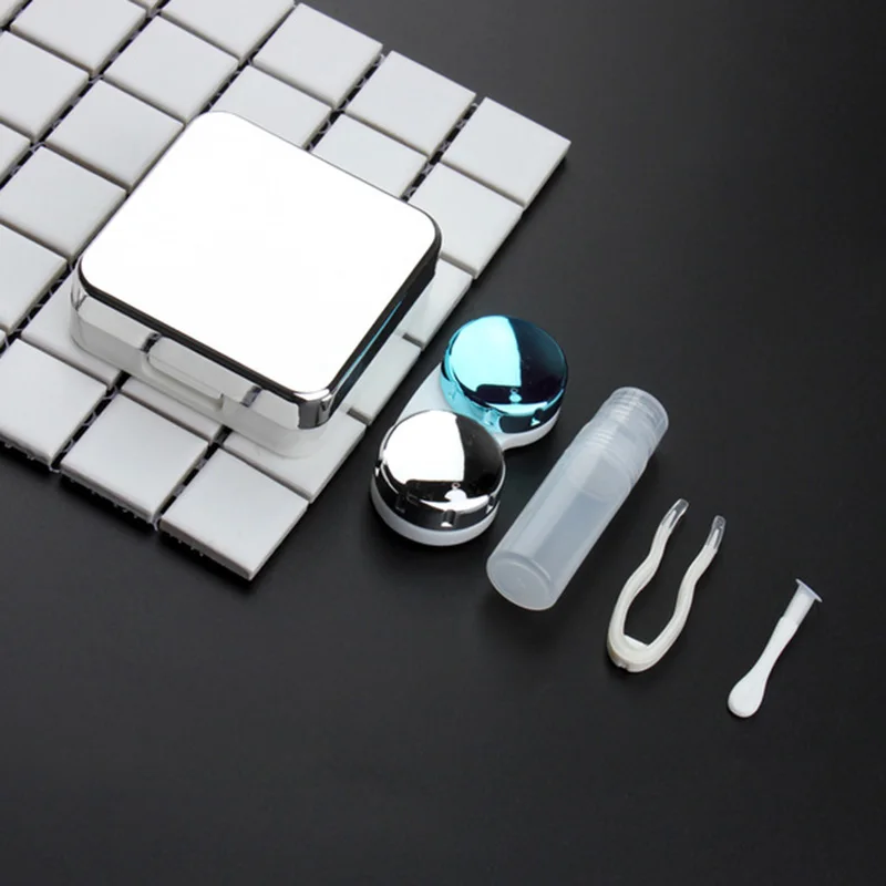 

Reflective Cover Contact Lens Case with Mirror Container Cute Lovely Travel Kit Box MH88