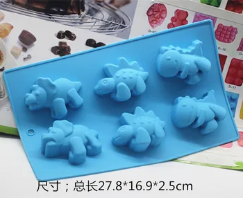 

Six holes dinosaur silicone cake mold chocolate mold