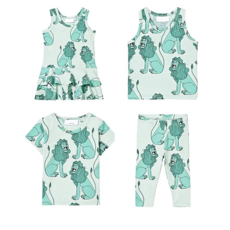 Bobozone Lion Light Green Dress T shirt Top for boys girls kids