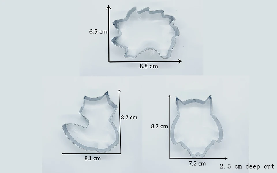 KENIAO лес Кролик Ежик Белка Сова Лиса формочки для печенья- 5 предметов Печенье / Помадка / Кондитерские изделия / Хлеборезки- Нержавеющая сталь