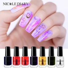 Акварельные чернила NICOLE DIARY, лак для ногтей, цветущий лак, гель с эффектом дыма, размытие пузырьков, украшение для ногтей
