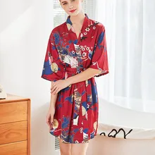 SAGACE, модная женская одежда для сна, халат с поясом, шелковая атласная ночная рубашка, женское сексуальное нижнее белье, APR09