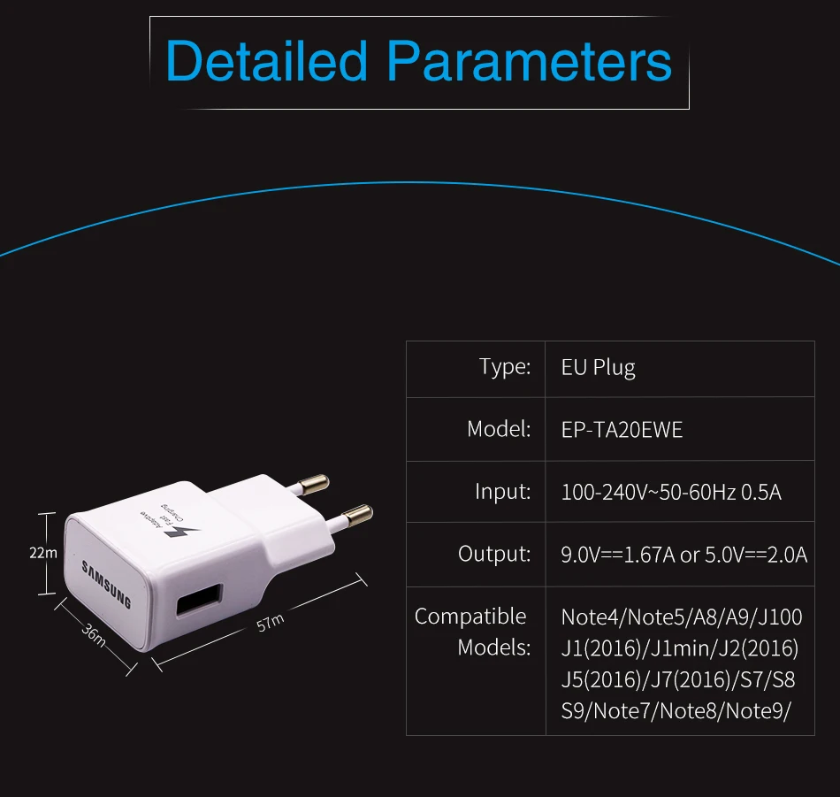 2Samsung Galaxy S9 S8 Plus Snelle Lader Original Adaptieve Quick Travel Wall Adapter Lading 1.2 m Type C Kabel 9V1. 67A & 5V2A