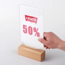 Wood Base Card Holder Display Stand Used in Stores Unique 48mm Base Sign Holder Wood Base Card Holder Display Stand Used in Stores Unique 48mm Base Sign Holder