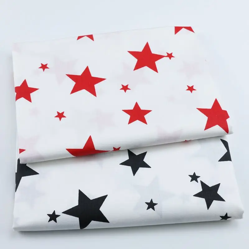 50x50 см саржевая хлопковая ткань для DIY лоскутное шитье подушки детское платье постельные принадлежности украшения материал звезды волна