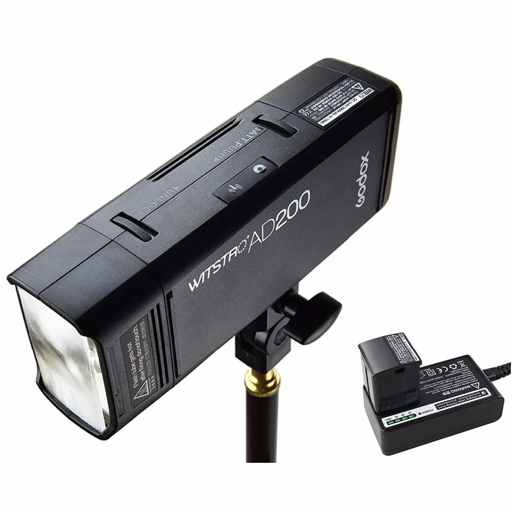 

Fomito Godox AD200 2.4G TTL 1/8000 S HSS Pocket flash light with double head for Canon Nikon Camera
