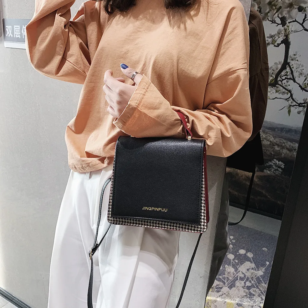 

fashion shoulder messenger crossbody bags PU leather women strap satchel joker leisure lock square bag Bolsas Femininas HW