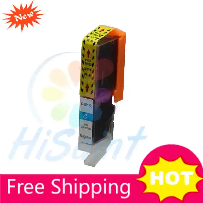 

New[Hisaint] For Canon Cyan CLI-151XL Compatible Ink Cartridge For Canon Printer PIXMA MG6310/PIXMA MG7110 Printer Free shipping