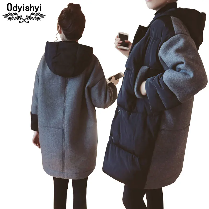 Женская парка, зимняя куртка, вельветовое плотное хлопковое пальто, стеганые куртки с капюшоном, женская тонкая верхняя одежда большого размера, теплая, H600