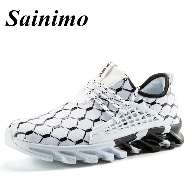 

Big Size 47 Blade Bottom Men's Sport Sneaker Men Comfortable Sport Outdoor Running Shoes 2019 Male Breathable Footwear Men Shoes