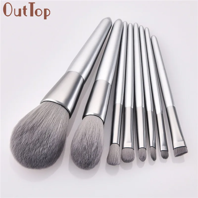 

OutTop Silver Brushes CosmeticsTop Makeup Brushes Tool Set Cosmetic Eye Shadow Foundation Beauty Nylon Make Up Brush 40#