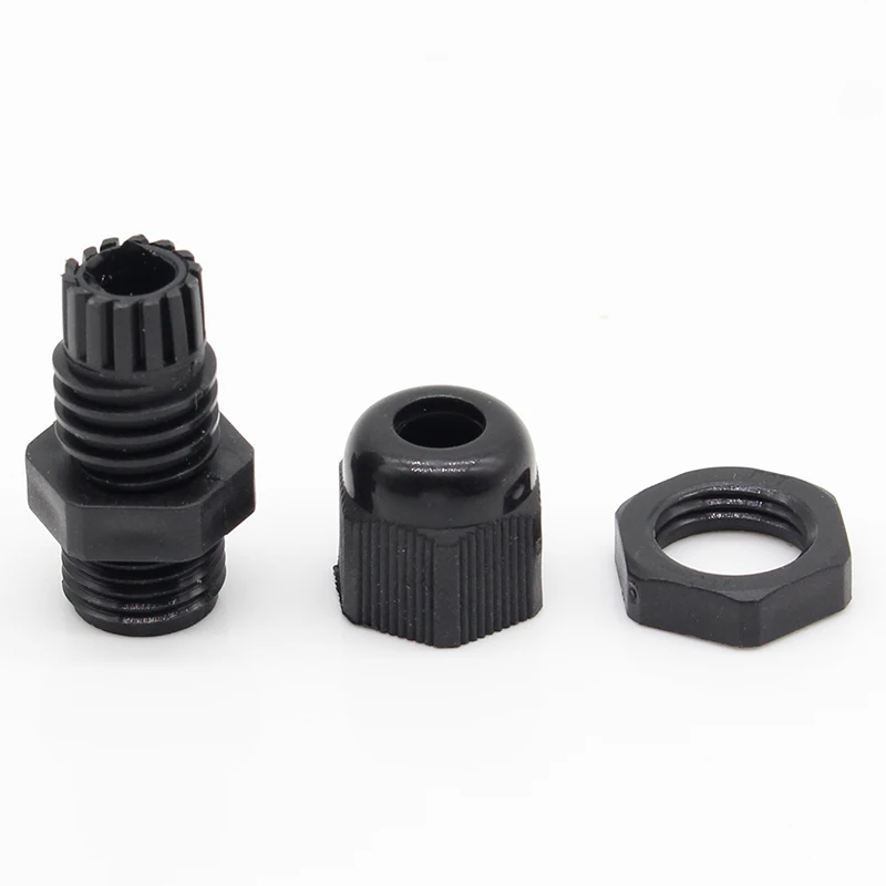 Cable gland 10 Pcs PG7 Black Plastic Waterproof Cable Glands Joints