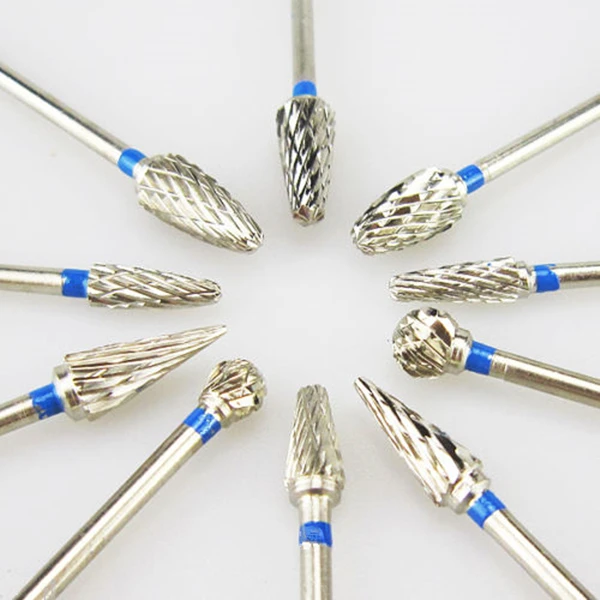 10Pcs/set dental material grinding machine Diamond Burs Dental Lab White Tungsten Steel Grinding