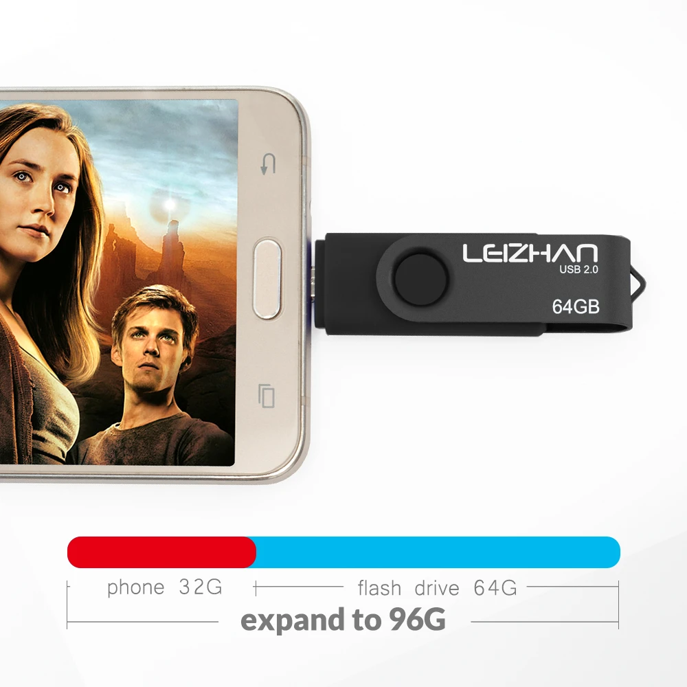 LEIZHAN 128 Гб OTG USB флеш накопитель 64 ГБ Micro Pendrive 32 16 8 4 карта памяти компьютер