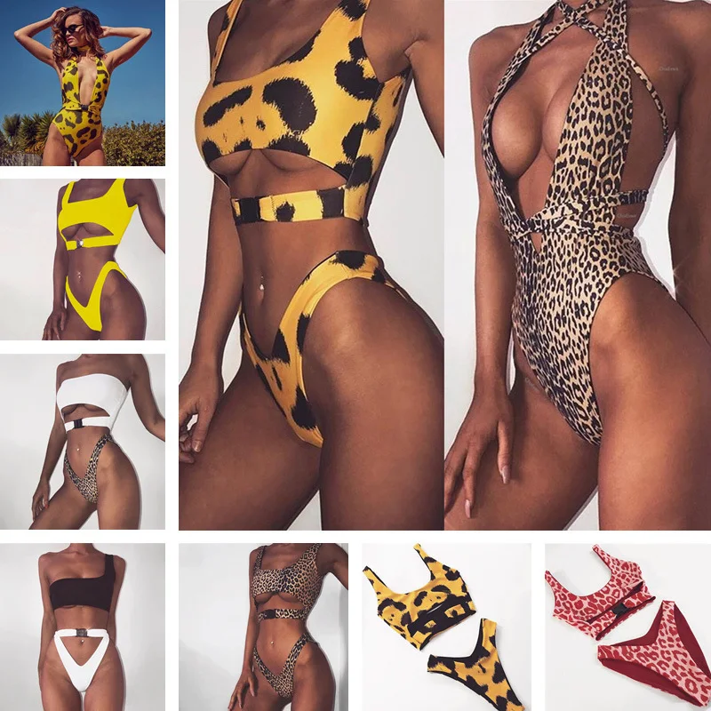 Leopard Bikini Women Swimsuit 2019 Swimwear Printed Bathing Suit Cute Bikinis Set Swim Suit Sexy Femme Love