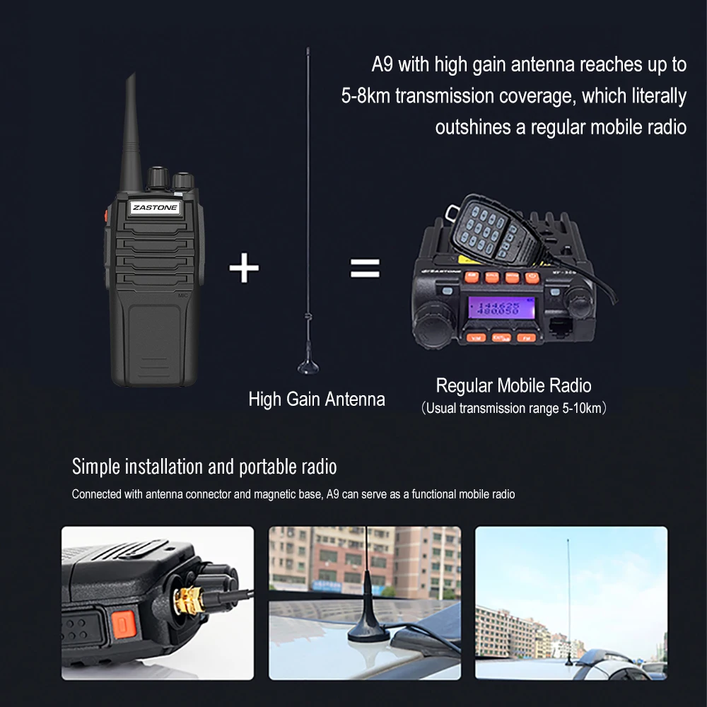 Zastone 10 Вт рация 136-174 МГц/400-470 МГц 16CH 2200 мАч батарея ham радио портативный двухстороннее радио