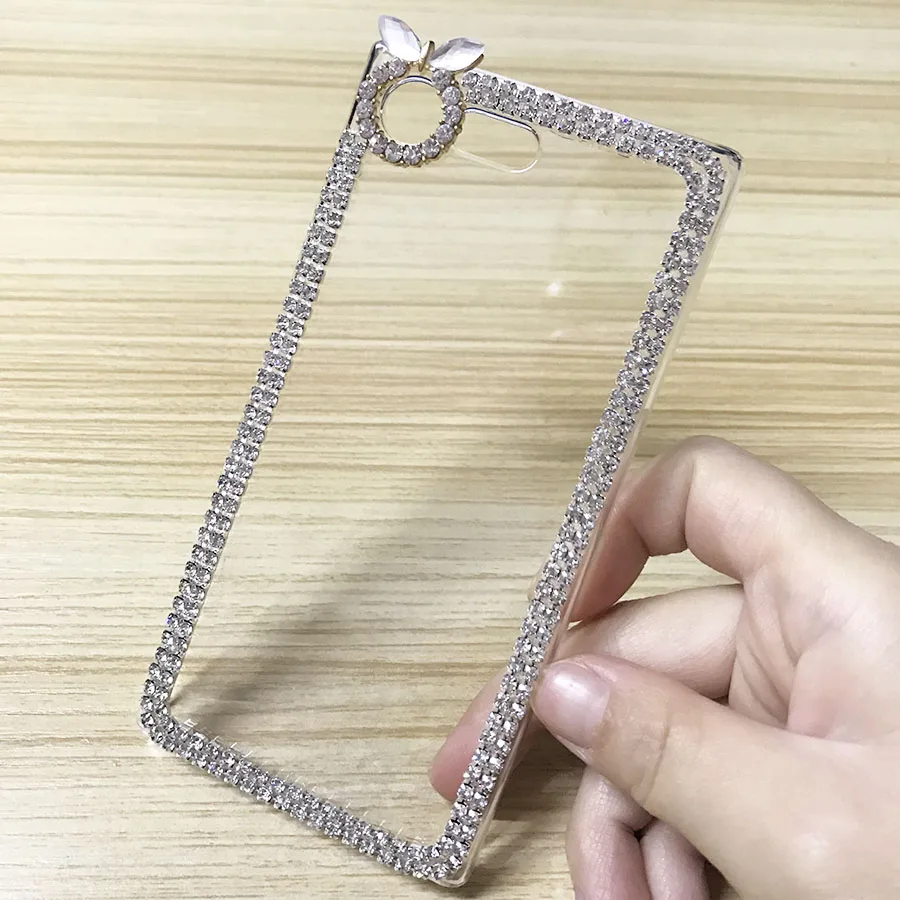 

Rhinestone Phone Case For Sony Xperia 3 Compact Z5 Z1 XZ X Luxury 3D Bling Diamond Transparent Funda Protective Back Cover Skin