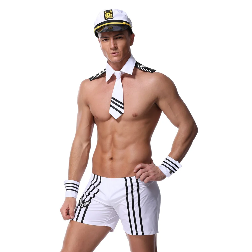 

Adult Men Sexy Sailor Costume Hot Erotic Sexy Slim Fit White Seaman Uniform Carnival Festival Halloween Male Costumes