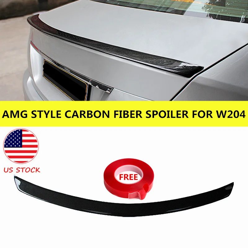Carbon AMG Type Trunk Spoiler Wing For MERCEDES BENZ 08~14 C class W204 Sedan