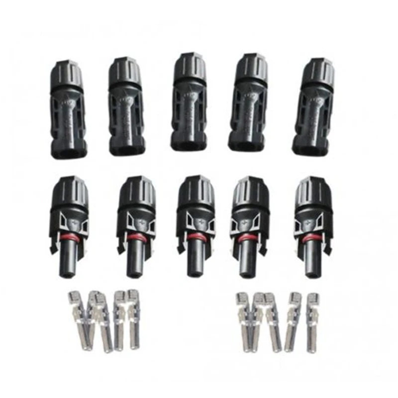 

5 Pairs MC4 Male Female M/F Wire Cable Connector Set For Solar Panel EU US CN Warehouse