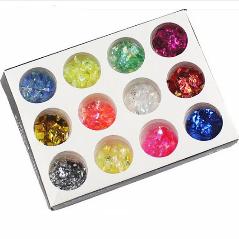 

Spangle Glitter Nail Art Acrylic Powder Dust Polish Tips Set Metal Sheet DIY Gel Design 3D UV Tips Decoration Manicure Nail Art