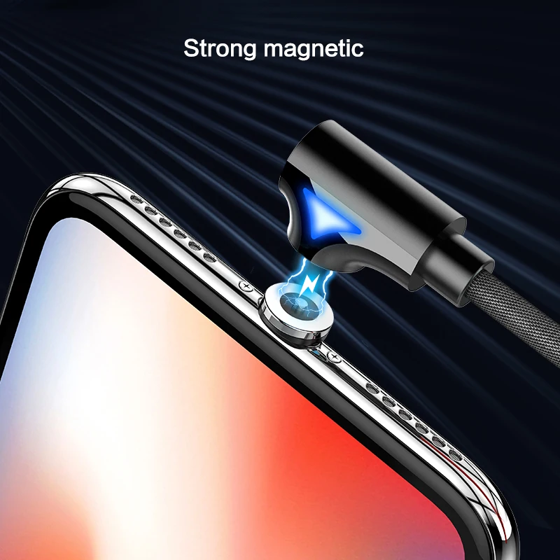 FLOVEME L TYPE светодиодный USB кабель для iPhone XS MaX 8 Plus зарядки Магнитный зарядный провод